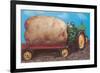 Toy Tractor Hauling Giant Potato-null-Framed Art Print