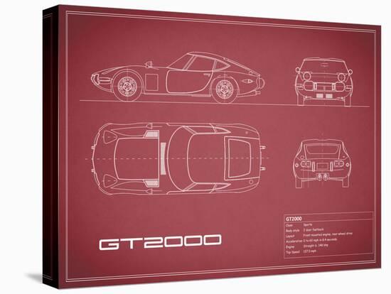 Toyota GT2000-Maroon-Mark Rogan-Stretched Canvas