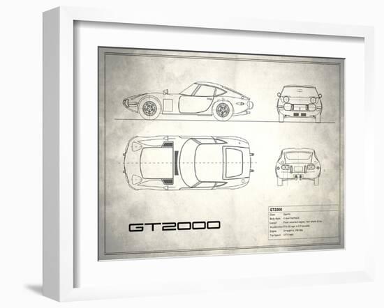 Toyota GT2000 White-Mark Rogan-Framed Art Print