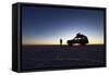 Toyota Land Cruiser Silhouetted Against Sunrise, Salar De Uyuni, Bolivia-James Brunker-Framed Stretched Canvas