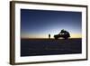 Toyota Land Cruiser Silhouetted Against Sunrise, Salar De Uyuni, Bolivia-James Brunker-Framed Photographic Print