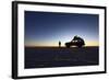 Toyota Land Cruiser Silhouetted Against Sunrise, Salar De Uyuni, Bolivia-James Brunker-Framed Photographic Print