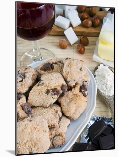 Tozzetti Cookies With Chocolate, Italian Gastronomy, Italy, Europe-Nico Tondini-Mounted Photographic Print