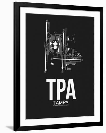 TPA Tampa Airport Black-NaxArt-Framed Art Print