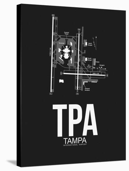 TPA Tampa Airport Black-NaxArt-Stretched Canvas
