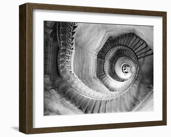 Traboule Staircase, Lyon, France-Walter Bibikow-Framed Premium Photographic Print