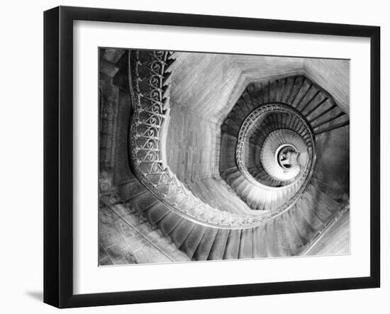 Traboule Staircase, Lyon, France-Walter Bibikow-Framed Premium Photographic Print