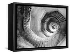 Traboule Staircase, Lyon, France-Walter Bibikow-Framed Stretched Canvas