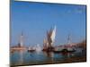 Trabucco and Gondolas on the Basin, Venice 1888 (Oil on Canvas)-Felix Ziem-Mounted Giclee Print