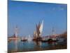 Trabucco and Gondolas on the Basin, Venice 1888 (Oil on Canvas)-Felix Ziem-Mounted Giclee Print