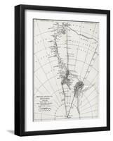 Track Chart of the Main Southern Journey of Robert Falcon Scott's Terra Nova Expedition-null-Framed Giclee Print