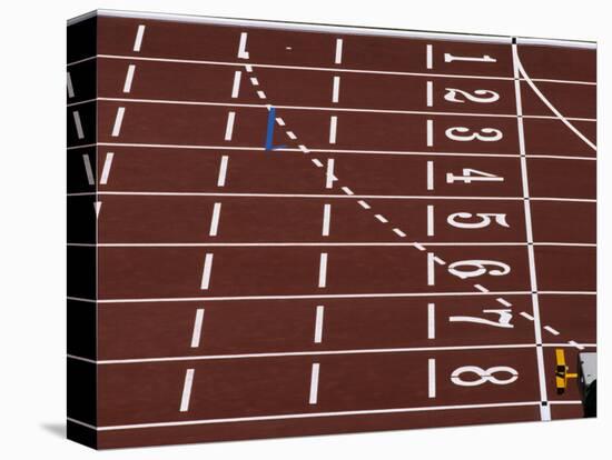 Track Lane Numbers at the Finish Line-Paul Sutton-Stretched Canvas