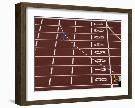 Track Lane Numbers at the Finish Line-Paul Sutton-Framed Photographic Print