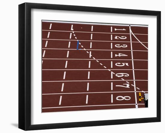 Track Lane Numbers at the Finish Line-Paul Sutton-Framed Photographic Print