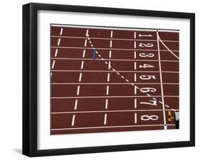 Track Lane Numbers at the Finish Line-Paul Sutton-Framed Photographic Print