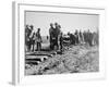 Track-Layers Gang-Building the Union Pacific Railroad Through American Wilderness, 1860S-null-Framed Premium Photographic Print