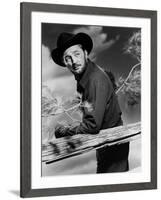 Track of the Cat by William A. Wellman with Robert Mitchum, 1954 (b/w photo)-null-Framed Photo