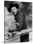 Track of the Cat by William A. Wellman with Robert Mitchum, 1954 (b/w photo)-null-Stretched Canvas