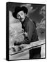 Track of the Cat by William A. Wellman with Robert Mitchum, 1954 (b/w photo)-null-Framed Stretched Canvas