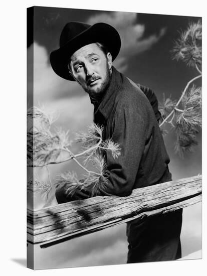 Track of the Cat by William A. Wellman with Robert Mitchum, 1954 (b/w photo)-null-Stretched Canvas