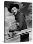 Track of the Cat by William A. Wellman with Robert Mitchum, 1954 (b/w photo)-null-Stretched Canvas