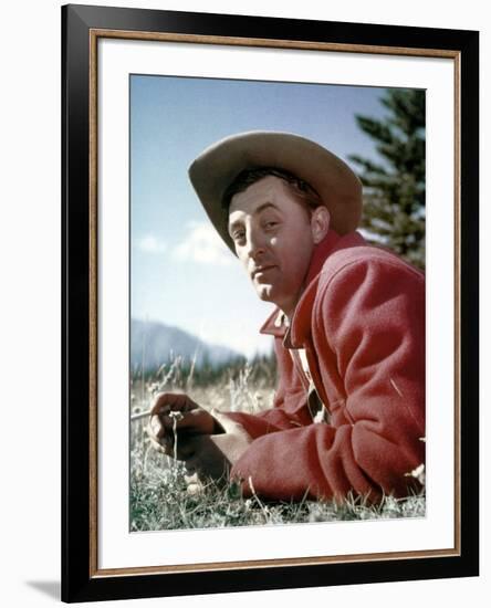 Track of the Cat by William A. Wellman with Robert Mitchum, 1954 (photo)-null-Framed Photo