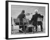 Track Officials Watching an Olympics' Race-Howard Sochurek-Framed Photographic Print