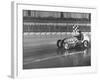 Track Record Holder Ted Tappett Circling Track With Checkered Flag After Winning-Ralph Morse-Framed Premium Photographic Print