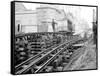 Tracks at 3rd and Madison, Seattle, 1907-Asahel Curtis-Framed Stretched Canvas
