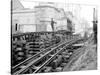 Tracks at 3rd and Madison, Seattle, 1907-Asahel Curtis-Stretched Canvas