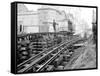 Tracks at 3rd and Madison, Seattle, 1907-Asahel Curtis-Framed Stretched Canvas