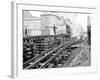 Tracks at 3rd and Madison, Seattle, 1907-Asahel Curtis-Framed Giclee Print