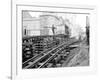 Tracks at 3rd and Madison, Seattle, 1907-Asahel Curtis-Framed Giclee Print