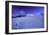 Tracks in the Snow Leading Up a Hill with a Mountain in the Back-Sabine Jacobs-Framed Photographic Print