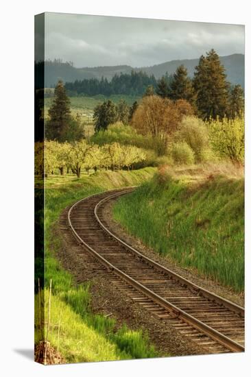 Tracks through Hood River, Oregon-Vincent James-Stretched Canvas