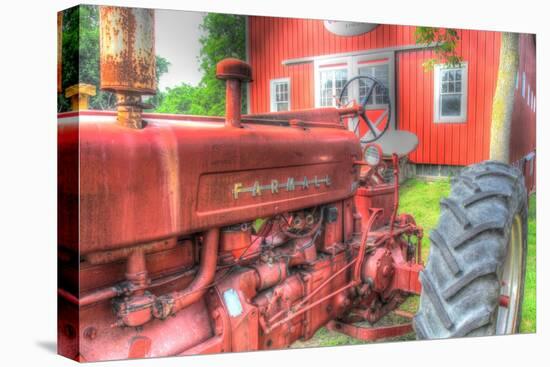 Tractor and Barn-Robert Goldwitz-Stretched Canvas