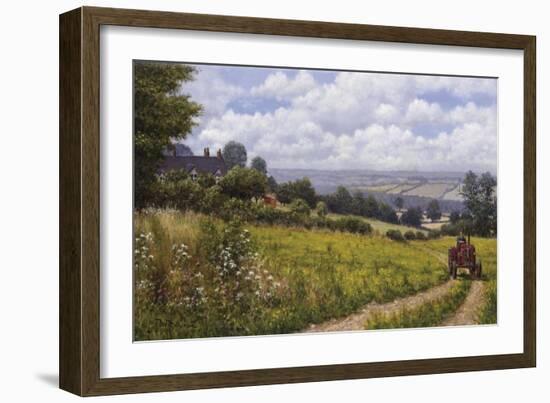 Tractor At Little Eaton-Bill Makinson-Framed Giclee Print