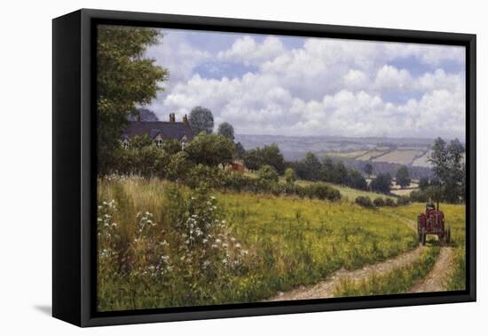 Tractor At Little Eaton-Bill Makinson-Framed Stretched Canvas