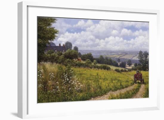 Tractor At Little Eaton-Bill Makinson-Framed Giclee Print