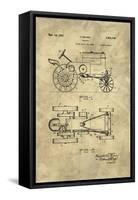 Tractor Blueprint - Industrial Farmhouse-Tina Lavoie-Framed Stretched Canvas