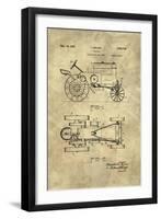 Tractor Blueprint - Industrial Farmhouse-Tina Lavoie-Framed Giclee Print