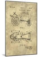 Tractor Blueprint - Industrial Farmhouse-Tina Lavoie-Mounted Giclee Print