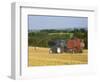 Tractor Collecting Hay Bales at Harvest Time, the Coltswolds, England-David Hughes-Framed Photographic Print
