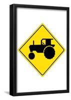 Tractor Crossing Sign Poster-null-Framed Poster