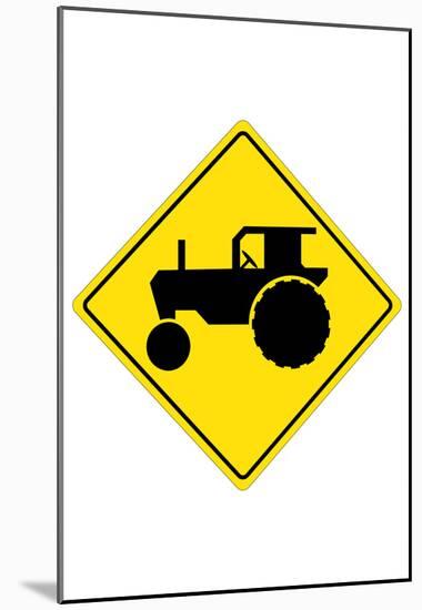 Tractor Crossing Sign Poster-null-Mounted Poster