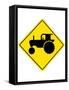 Tractor Crossing Sign Poster-null-Framed Stretched Canvas