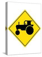 Tractor Crossing Sign Poster-null-Stretched Canvas