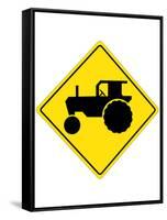 Tractor Crossing Sign Poster-null-Framed Stretched Canvas