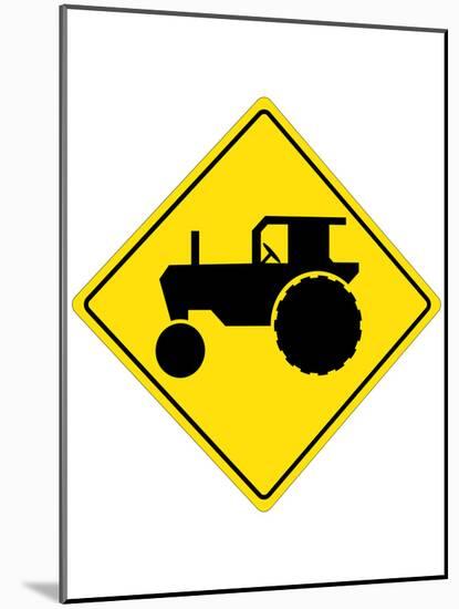Tractor Crossing Sign Poster-null-Mounted Poster