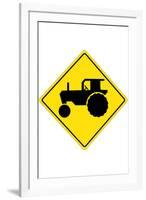 Tractor Crossing Sign-null-Framed Art Print